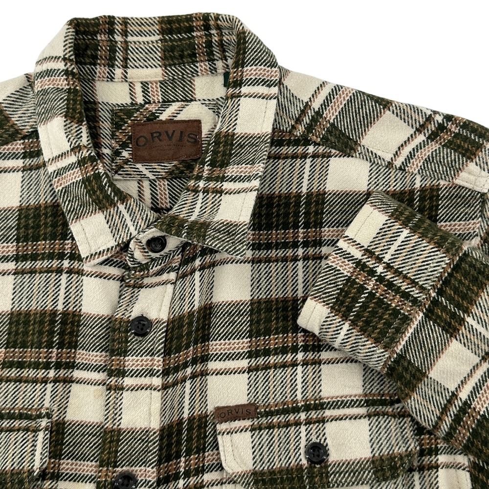 ORVIS Mens Plaid Heavy Flannel "Shacket" Shirt/Jacket  Long Sleeve Size XL‎